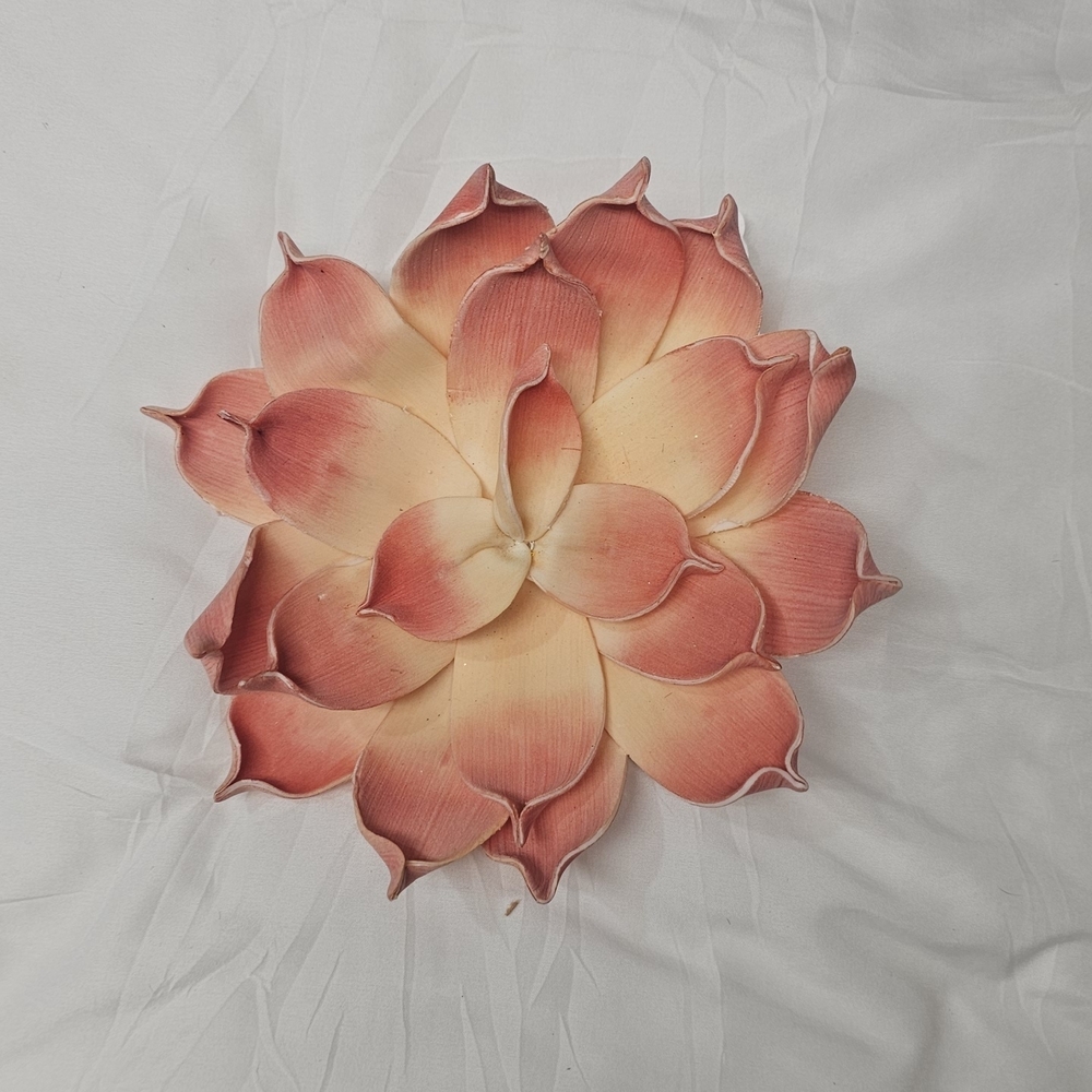Decorative Lotus Wall Accent - Peach and Cream